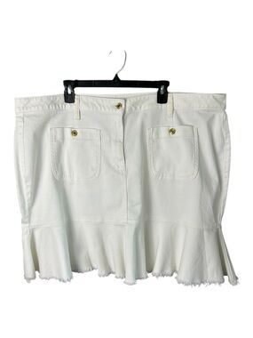 MICHAEL Michael Kors White Skirt with Gold Hardware